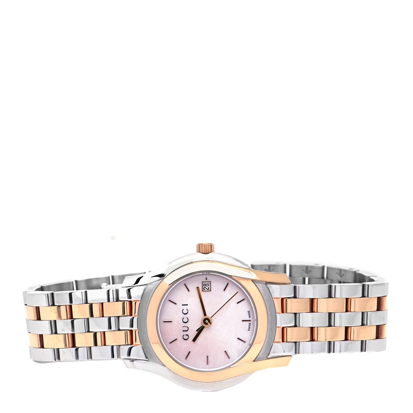 Stainless Steel Mother of Pearl 27mm 5500L Two Tone Quartz Watch