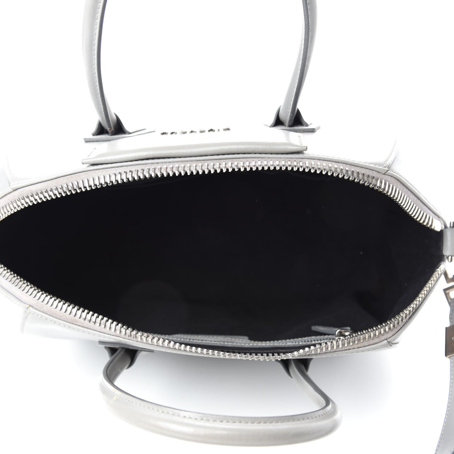 Shiny Lord Calfskin Medium Antigona Pearl Grey