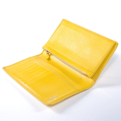 Chanel Leather Camellia Yen Wallet Yellow 4 of 7