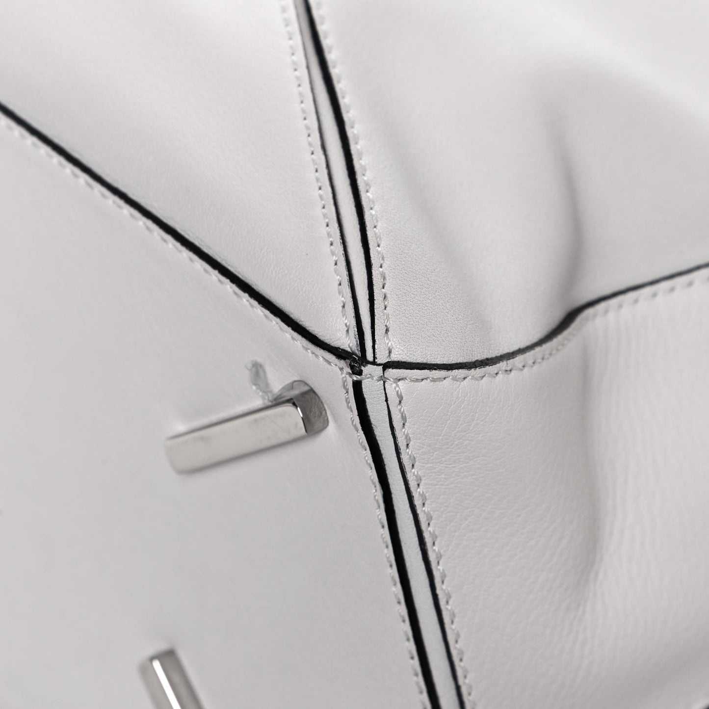 Calfskin Medium Puzzle Bag White