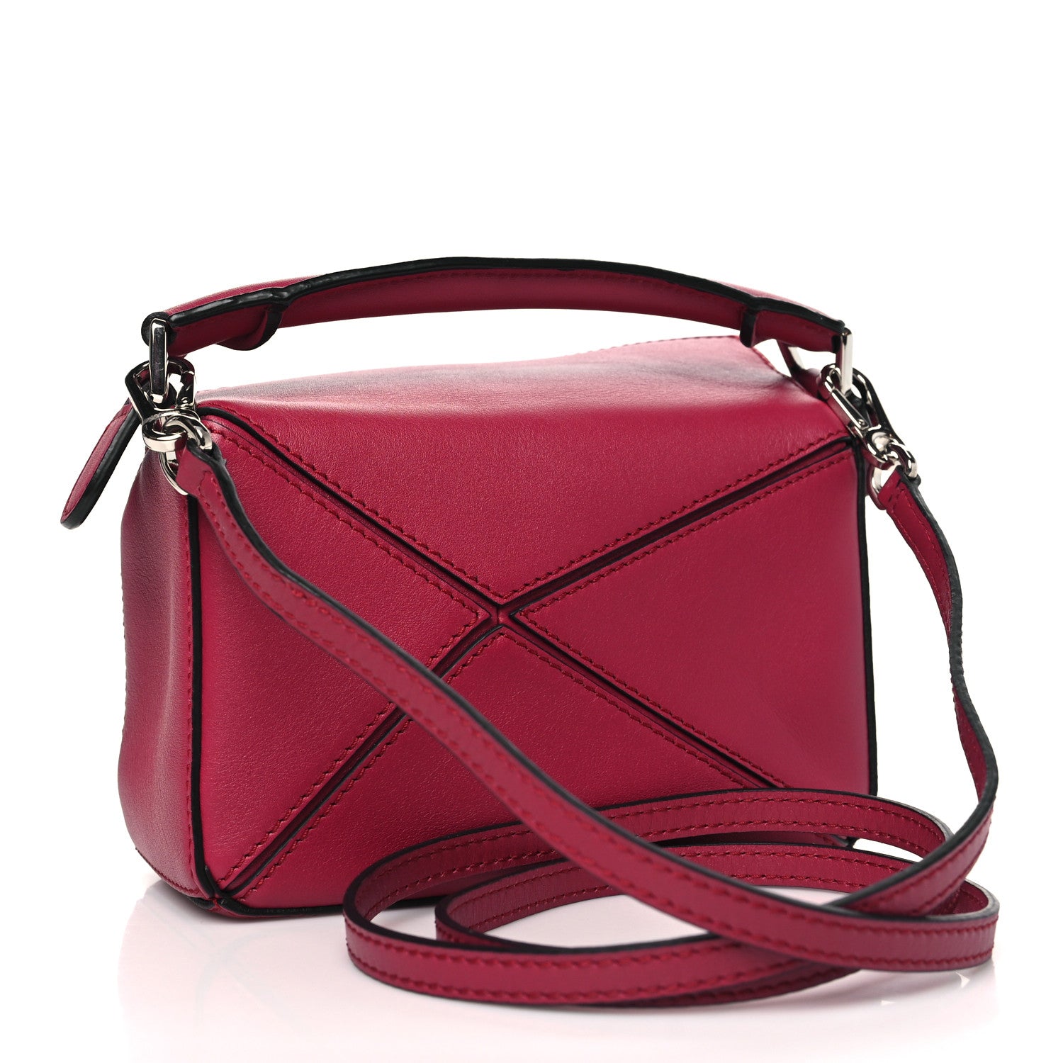 Loewe Calfskin Mini Puzzle Bag Raspberry 3 of 10