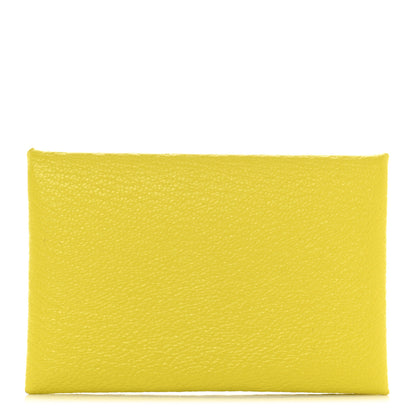 Hermes Chevre Mysore Calvi Card Case Lime 1 of 8