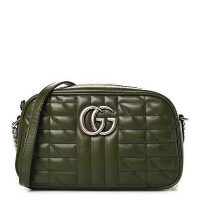Gucci Calfskin Matelasse Aria Small GG Marmont Chain Shoulder Bag Military Wood 1 of 10