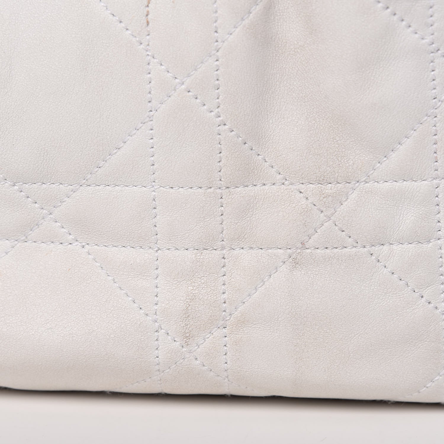 Christian Dior Lambskin Cannage Drawstring Bag White 15 of 24