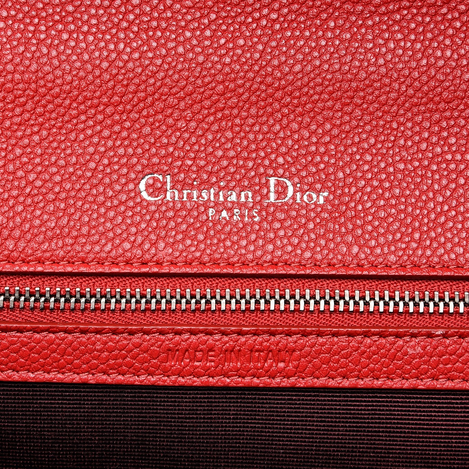Christian Dior Grained Calfskin Medium Diorama Flap Bag Red 6 of 9