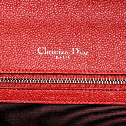 Christian Dior Grained Calfskin Medium Diorama Flap Bag Red 6 of 9