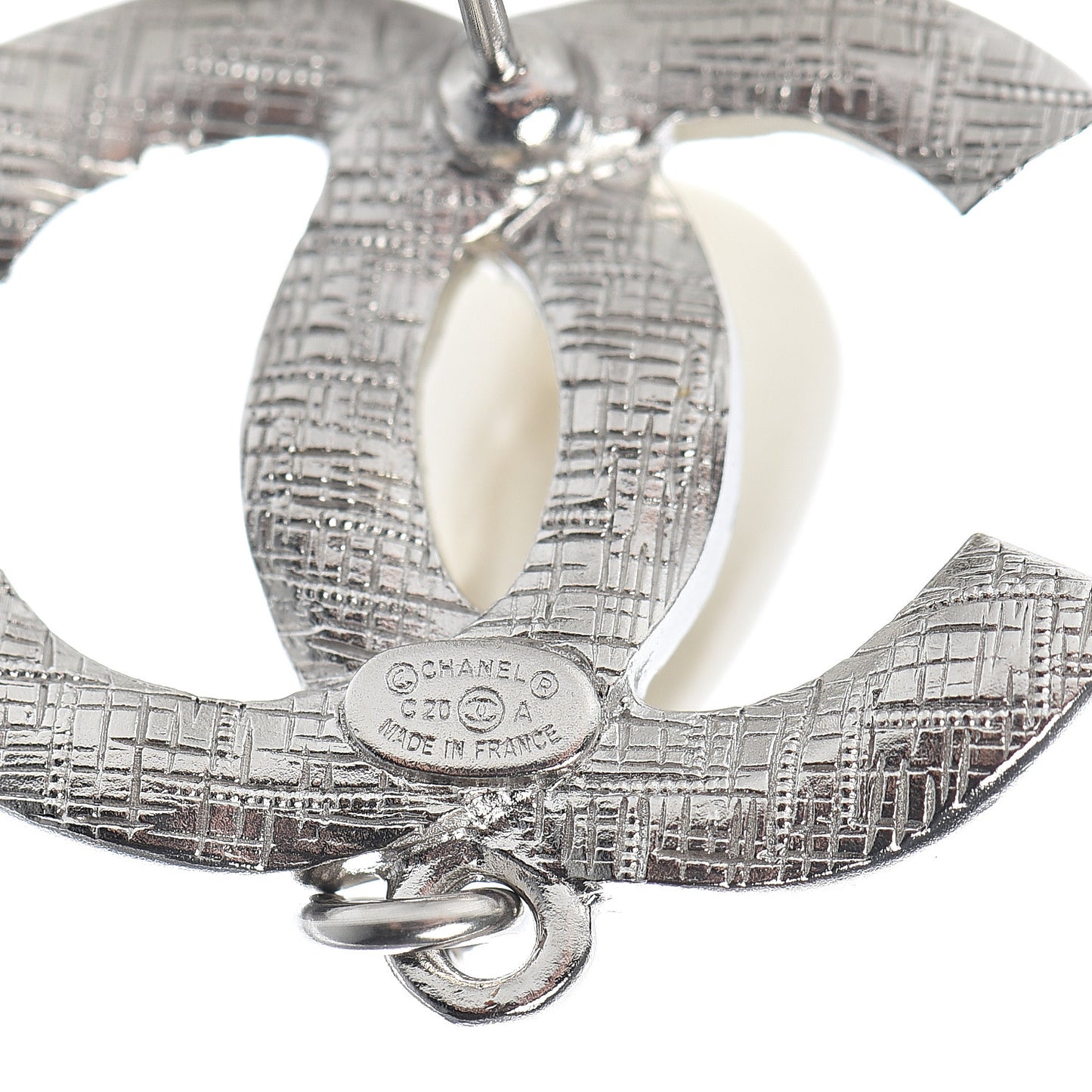 Crystal Pearl CC Drop Darling Bows Earrings Silver Pearly White