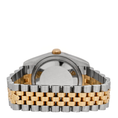 Rolex Stainless Steel 18K Yellow Gold Diamond Mother of Pearl 36mm Oyster Perpetual Datejust Watch 116243 3 of 5