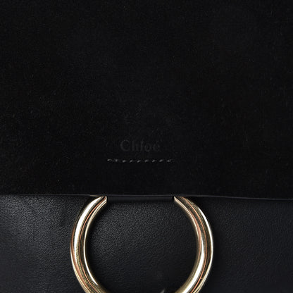 Chloe Suede Calfskin Medium Faye Shoulder Bag Black 8 of 13