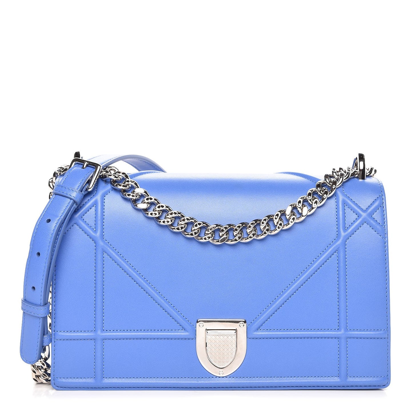 Lambskin Medium Diorama Flap Bag Blue