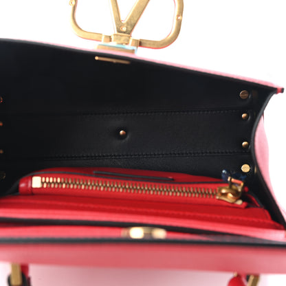 Valentino Garavani Grainy Calfskin Small VSling Top Handle Bag Rouge Pur Cerise 5 of 9