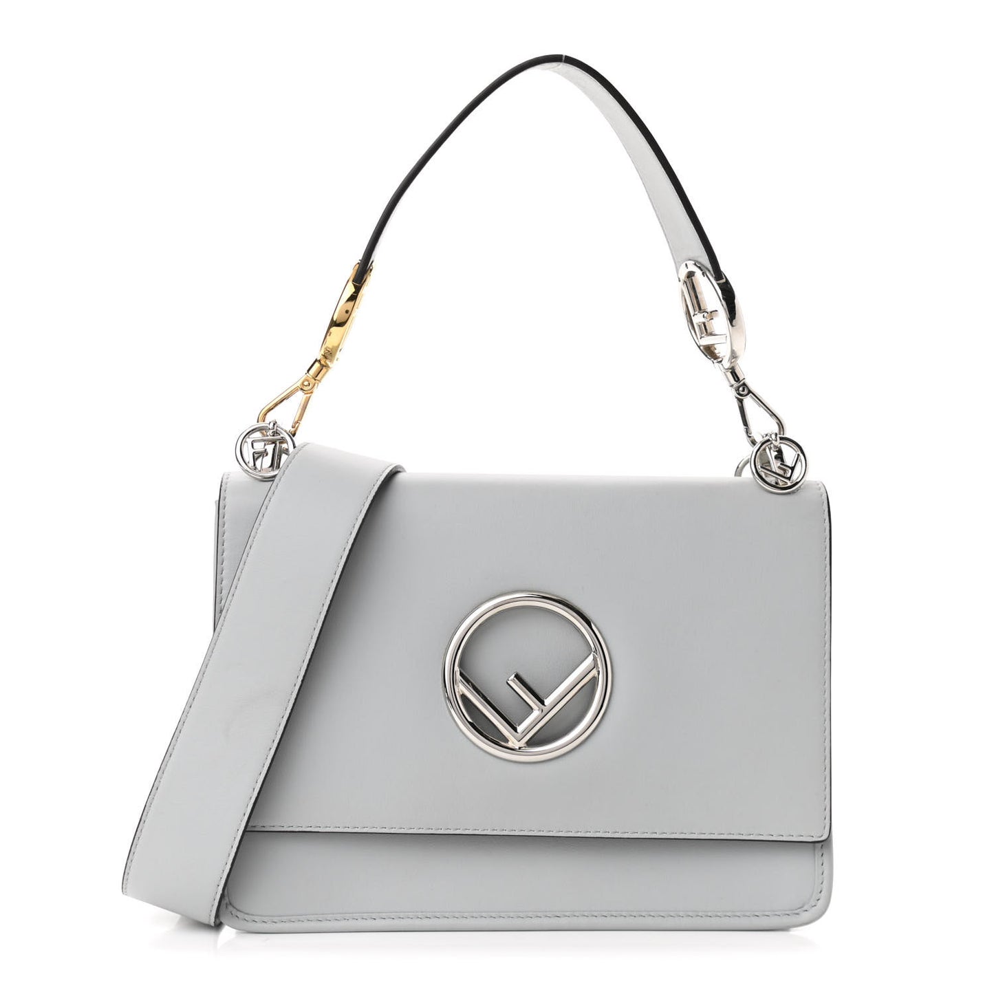 Vitello Century Opaco F is Fendi Kan I Shoulder Bag Grigio Perla