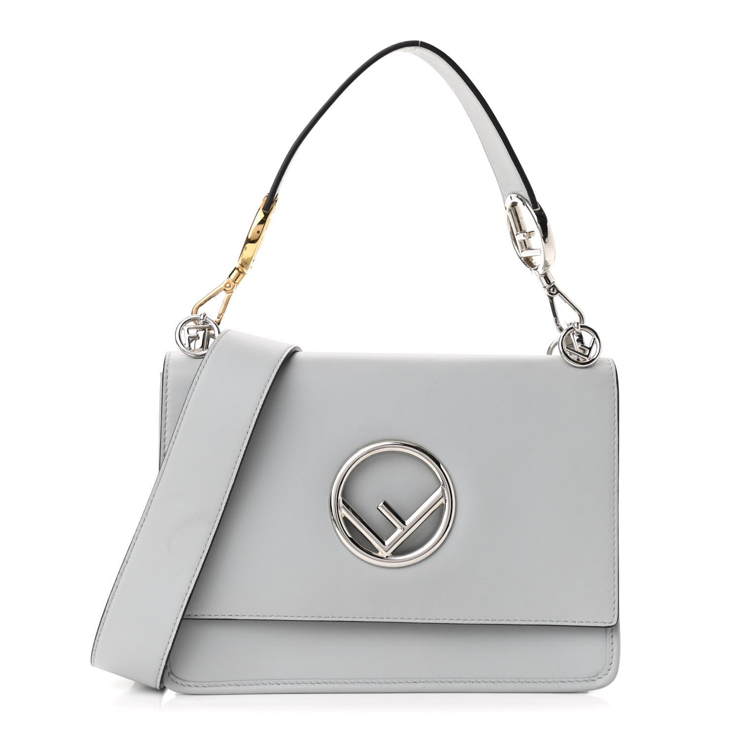 Fendi Vitello Century Opaco F is Fendi Kan I Shoulder Bag Grigio Perla 1 of 10