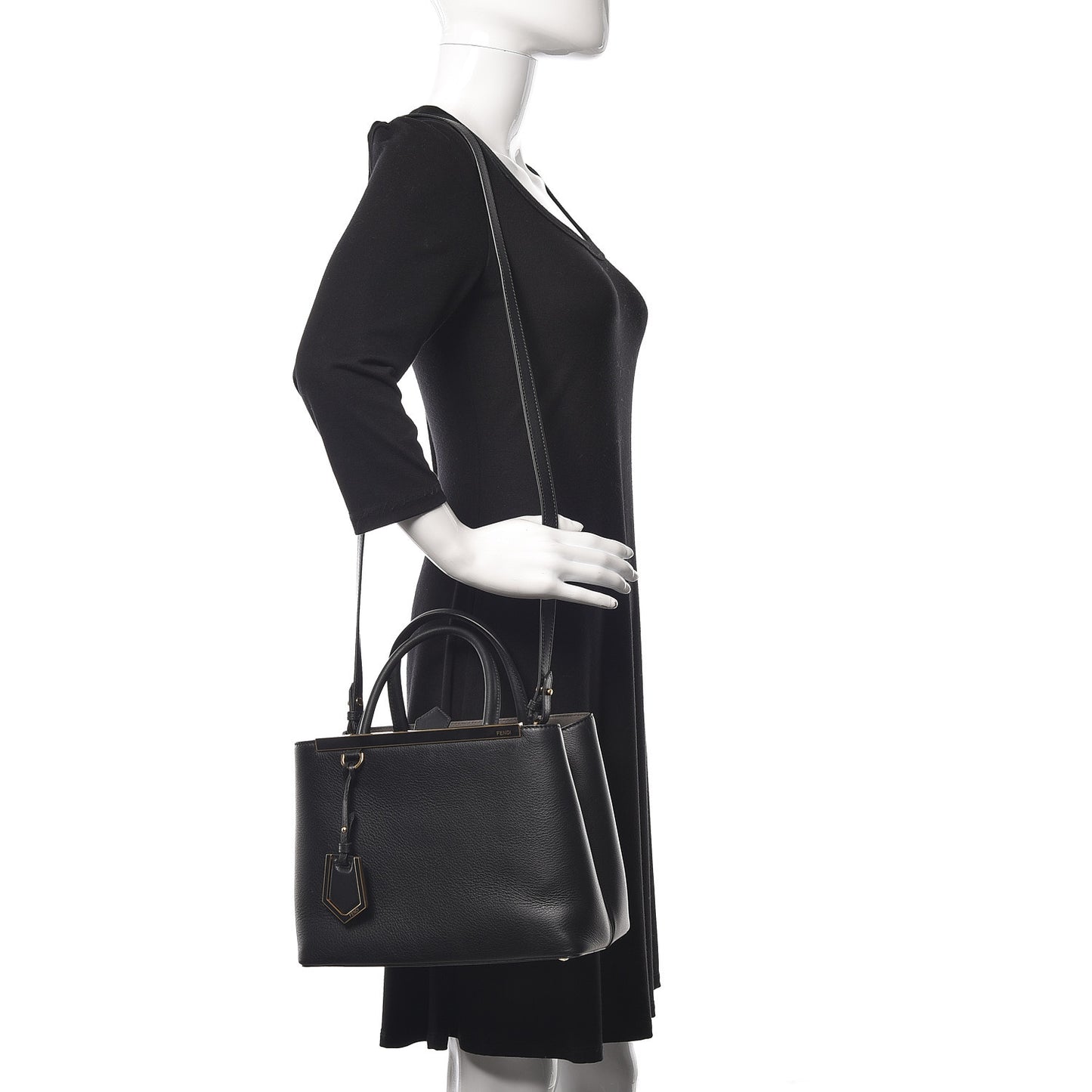 Vitello Dolce Century Petite 2Jours Tote Black Carbone