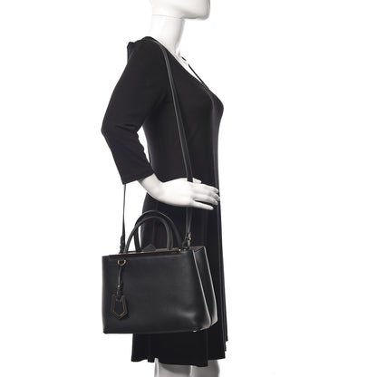 Fendi Vitello Dolce Century Petite 2Jours Tote Black Carbone 2 of 10