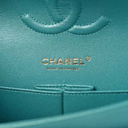 Chanel Iridescent Calfskin Quilted Medium Double Flap Green 8 of 10