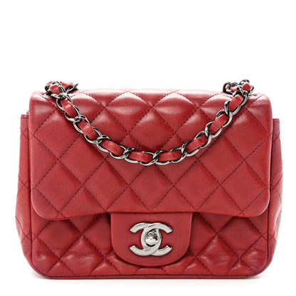 Chanel Lambskin Quilted Mini Square Flap Red 1 of 10