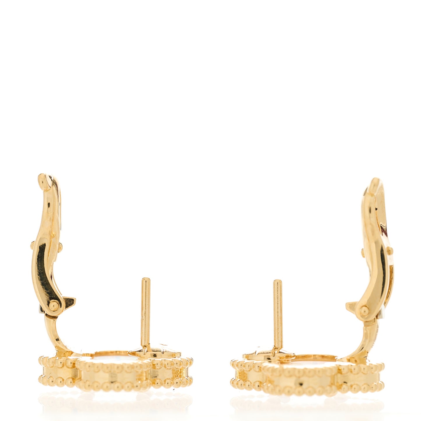 18K Yellow Gold Mother of Pearl Vintage Alhambra Earrings