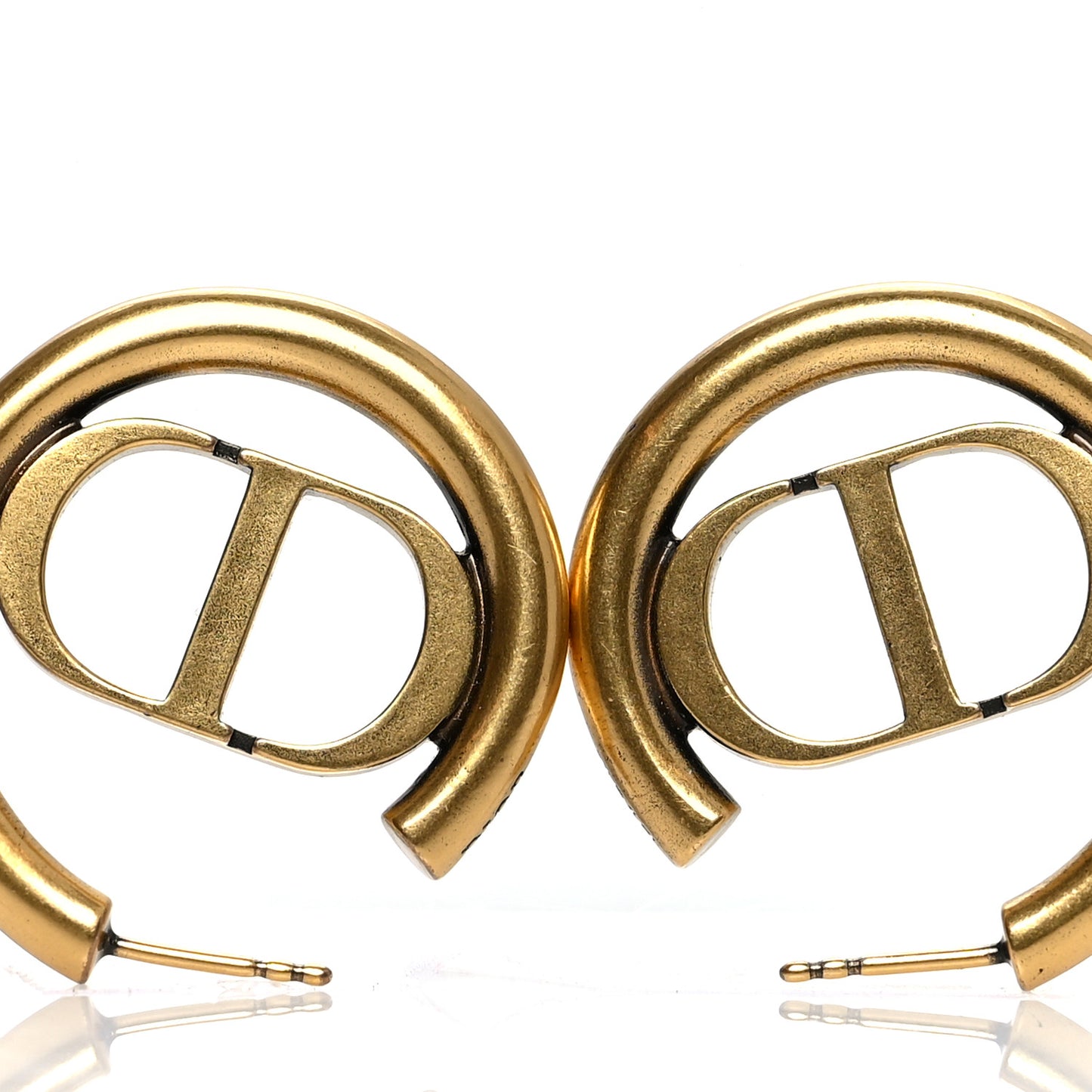 Metal 30 Montaigne Hoop Earrings Aged Gold