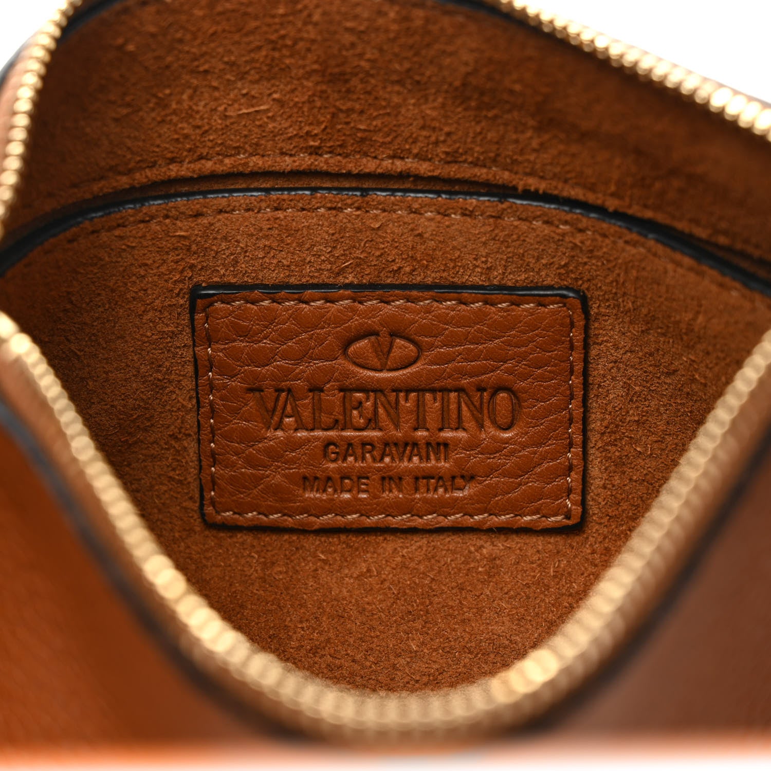 Valentino Garavani Grained Calfskin C-Rockee Sagittarius Fringe Clutch Brown 6 of 6