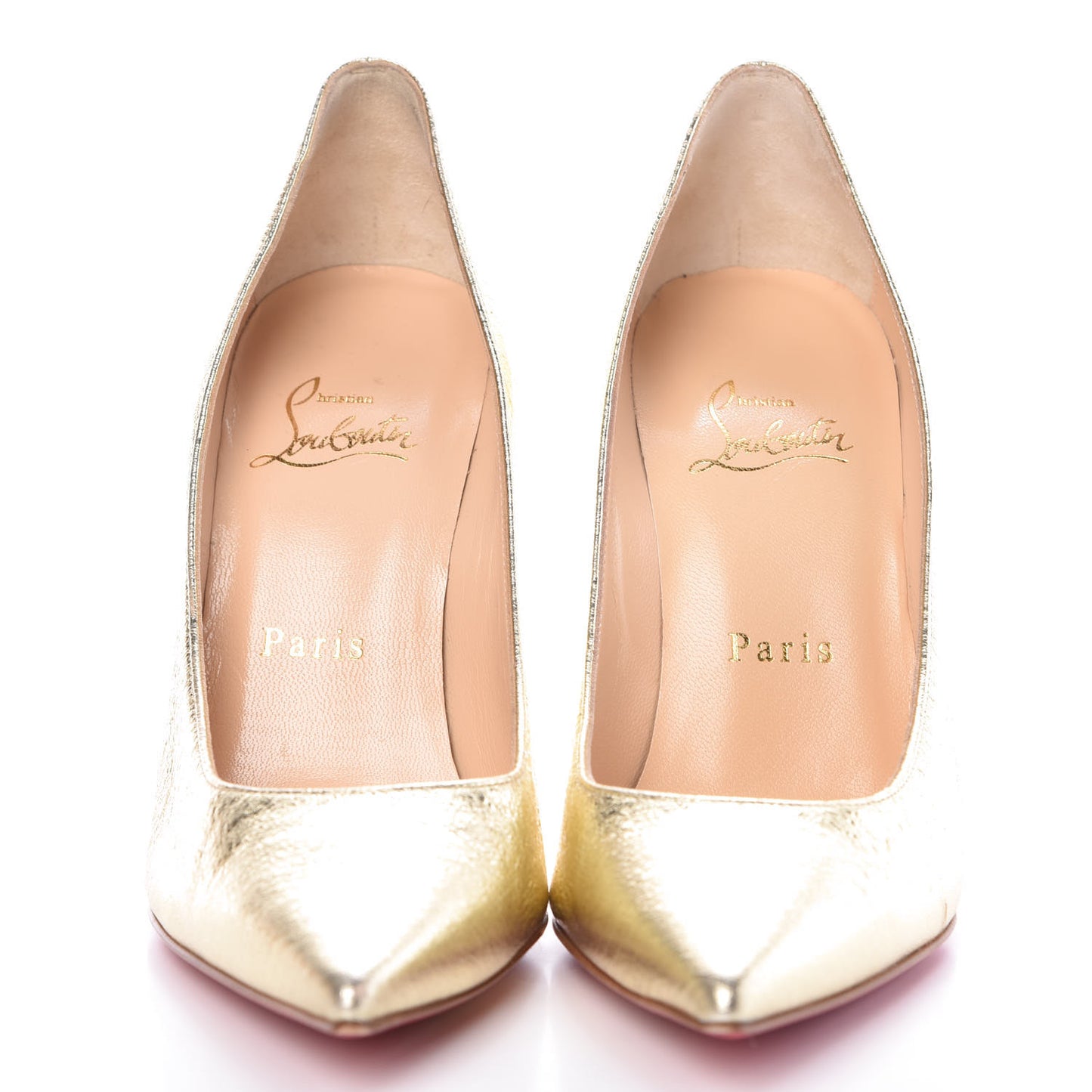 Nappa Pepite Decoltish 100 Pumps 36 Gold