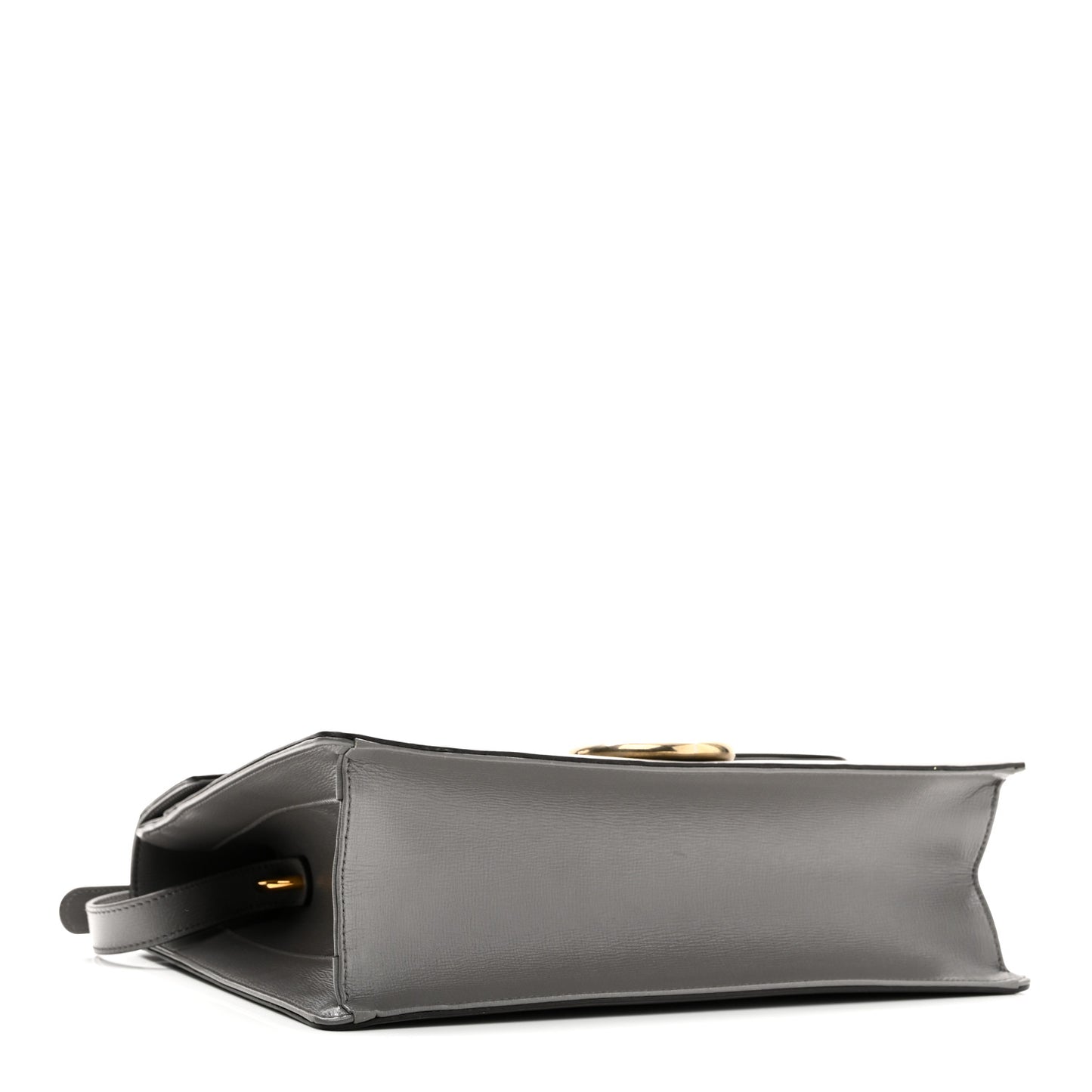 Textured Calfskin Medium Torchon GG Ring Shoulder Bag Grey