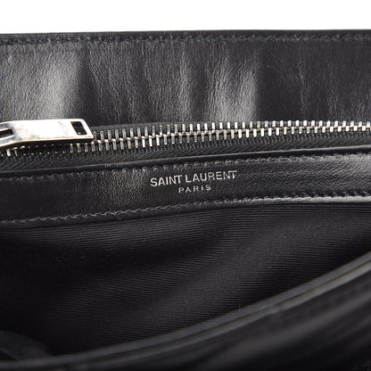 Saint Laurent Calfskin Y Quilted Monogram Small Charm Loulou Chain Satchel Black 8 of 9