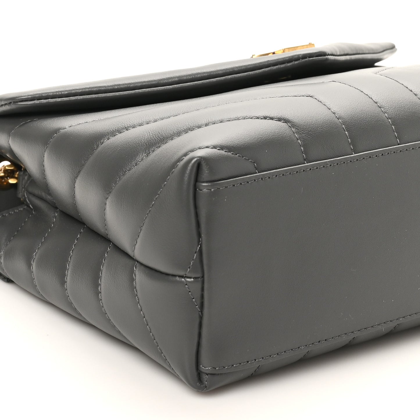 Calfskin Y Quilted Monogram Small Loulou Chain Satchel Storm