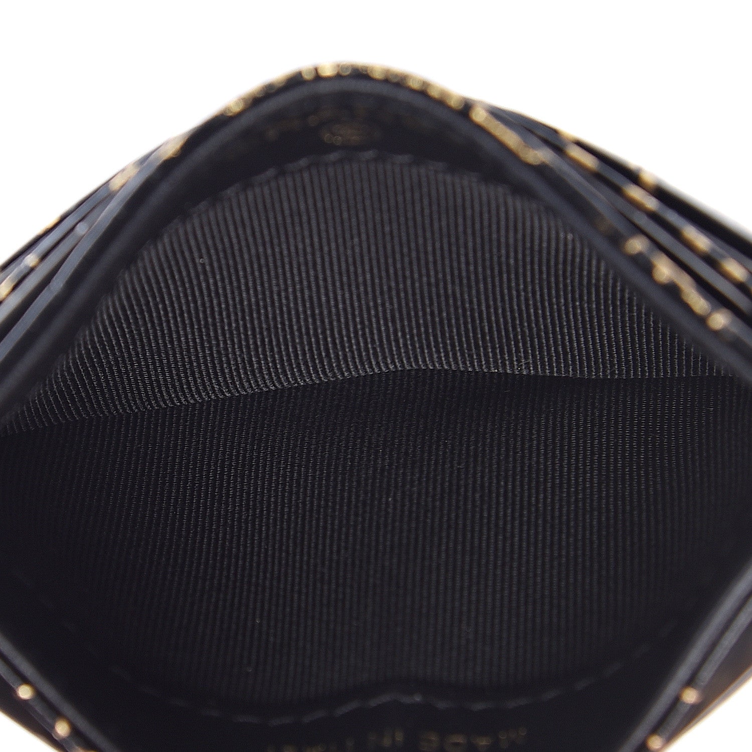 Chanel Calfskin Crocodile Embossed Graffiti 2.55 Cocodile Reissue Card Holder Black Gold 5 of 9