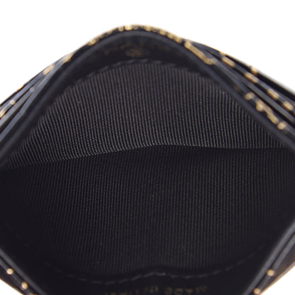 Chanel Calfskin Crocodile Embossed Graffiti 2.55 Cocodile Reissue Card Holder Black Gold 5 of 9
