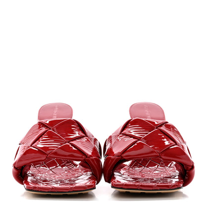 Bottega Veneta Ultra Gloss Patent Maxi Intrecciato Lido 90mm Mule Sandals 36 Apple Candy 2 of 10