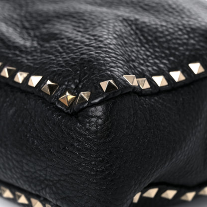 Valentino Garavani Pebbled Calfskin Large Rockstud Flip-Lock Messenger Bag Black 7 of 24