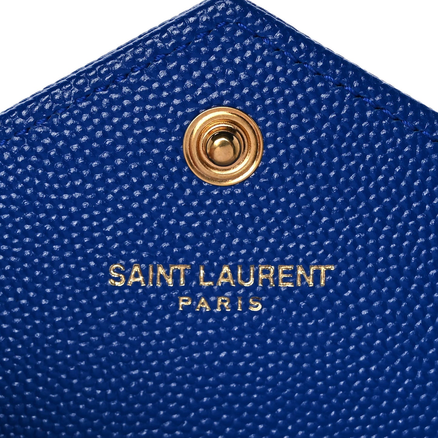 Grain De Poudre Matelasse Chevron Monogram Envelope Chain Wallet Blue Majorelle