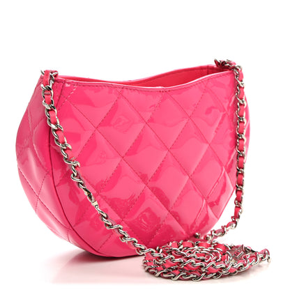 Chanel Patent Calfskin Quilted Enamel CC Charms Hobo Pink 3 of 10