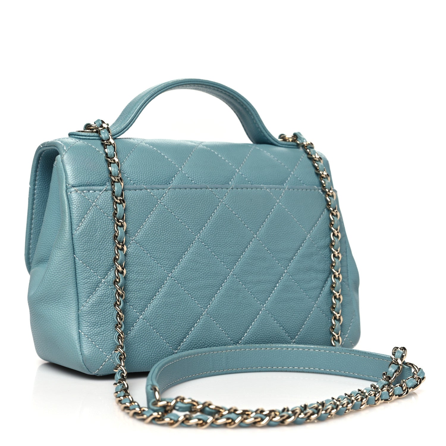 Chanel Caviar Quilted Small Business Affinity Flap Blue 3 of 13