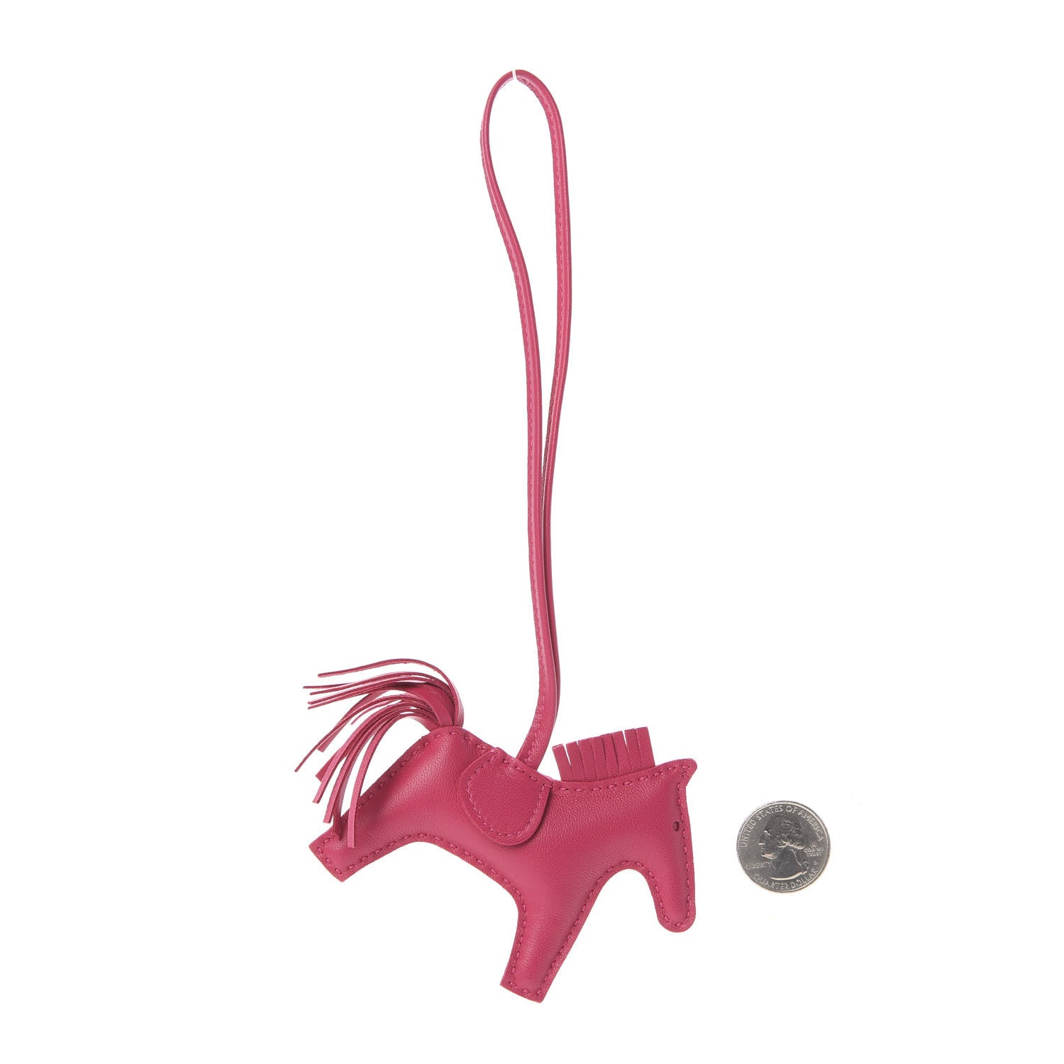 Hermes Milo Lambskin Grigri Rodeo Horse Bag Charm PM Rose Mexico 2 of 5