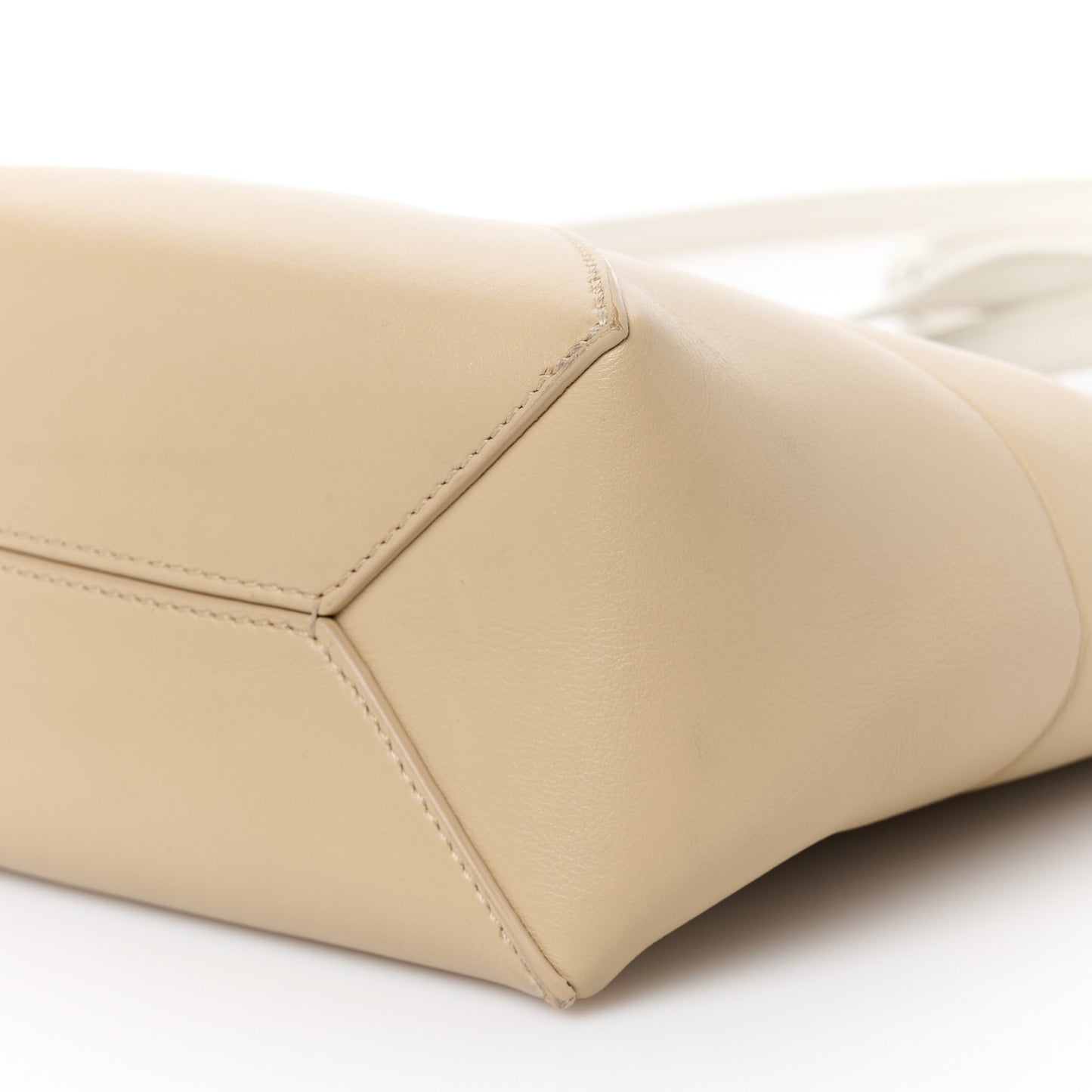 Shiny Calfskin Mini Puzzle Fold Tote Soft White Paper Craft