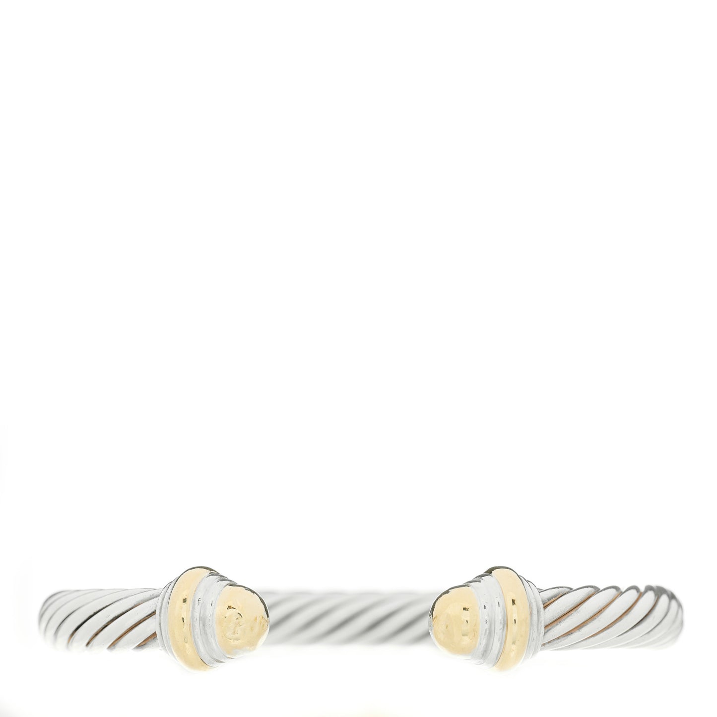 Sterling Silver 14K Yellow Gold 7mm Cable Classics Bracelet