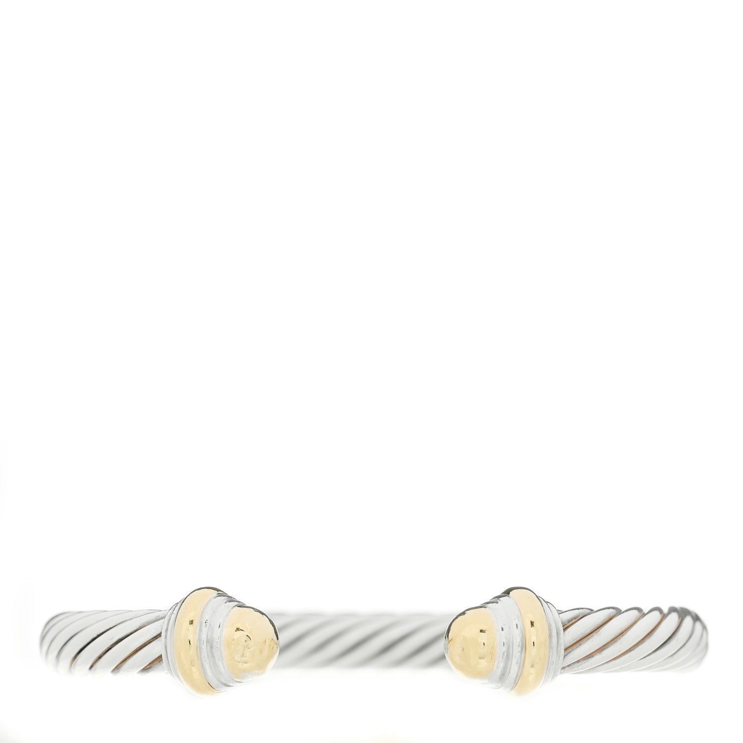 David Yurman Sterling Silver 14K Yellow Gold 7mm Cable Classics Bracelet 1 of 3