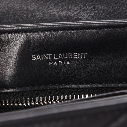 Saint Laurent Calfskin Y Quilted Monogram Toy Loulou Crossbody Bag Black 6 of 9