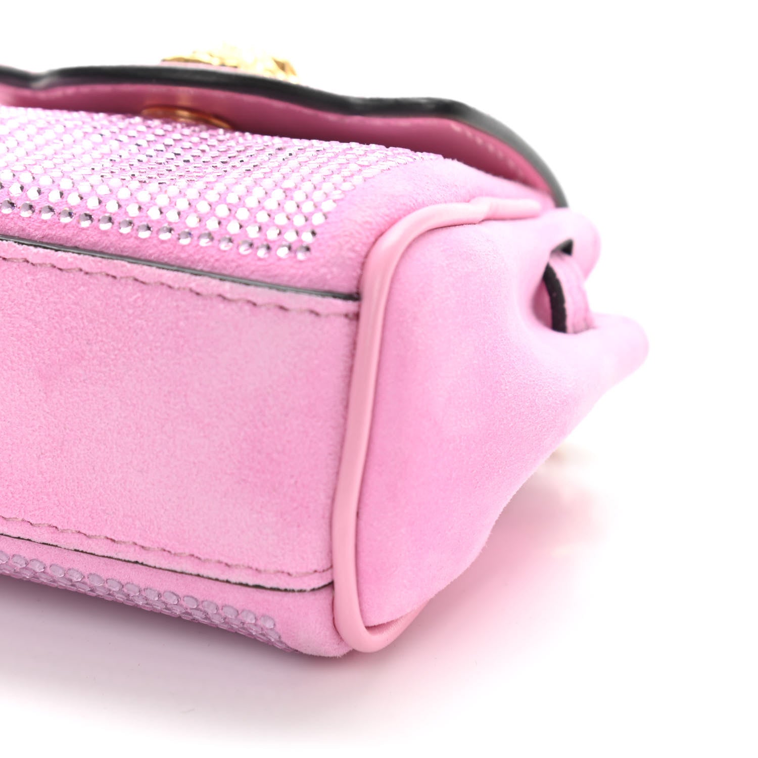 Versace Suede Crystal Studded Micro La Medusa Bag Light Pink 8 of 8