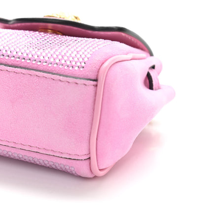 Versace Suede Crystal Studded Micro La Medusa Bag Light Pink 8 of 8