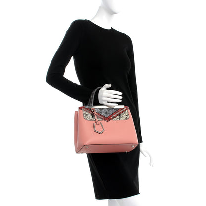 Fendi Vitello Dolce Elaphe Monster Petite 2Jours Tote Bois de Rose Naturale 3 of 8