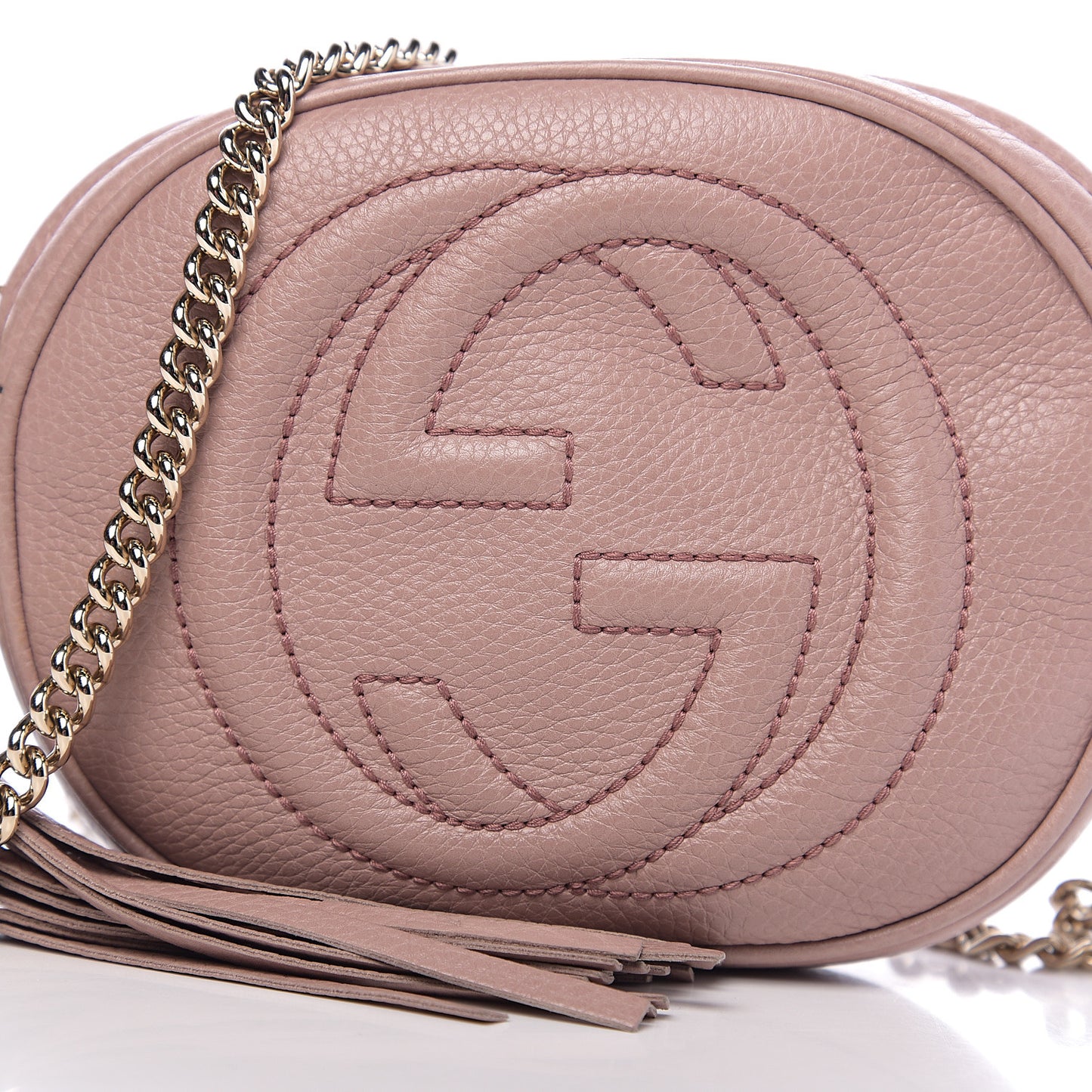 Pebbled Calfskin Mini Soho Chain Bag Dark Cipria