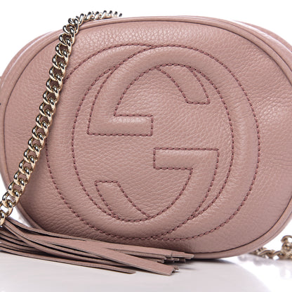 Gucci Pebbled Calfskin Mini Soho Chain Bag Dark Cipria 7 of 9