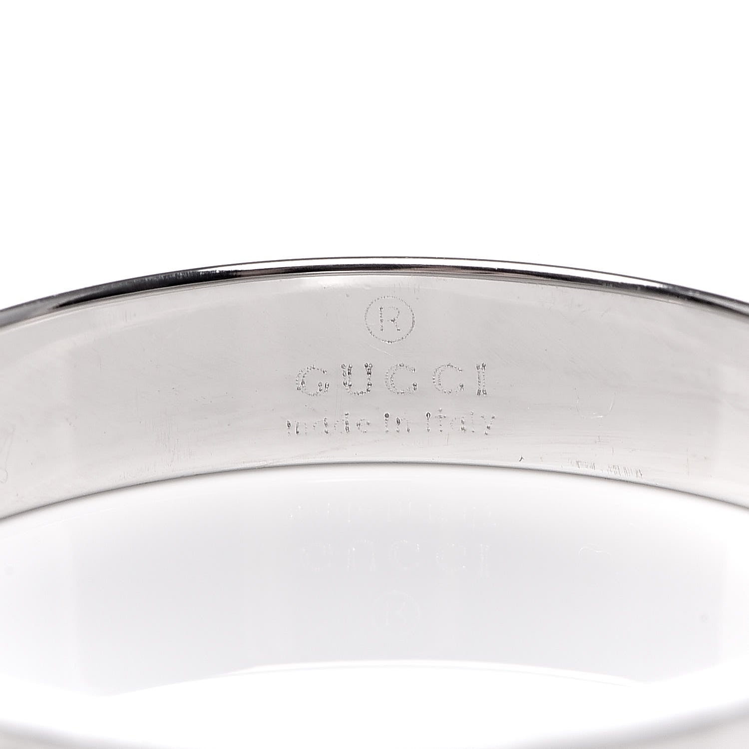 Gucci 18K White Gold 4mm Icon Thin Band Ring 63 10.25 5 of 5