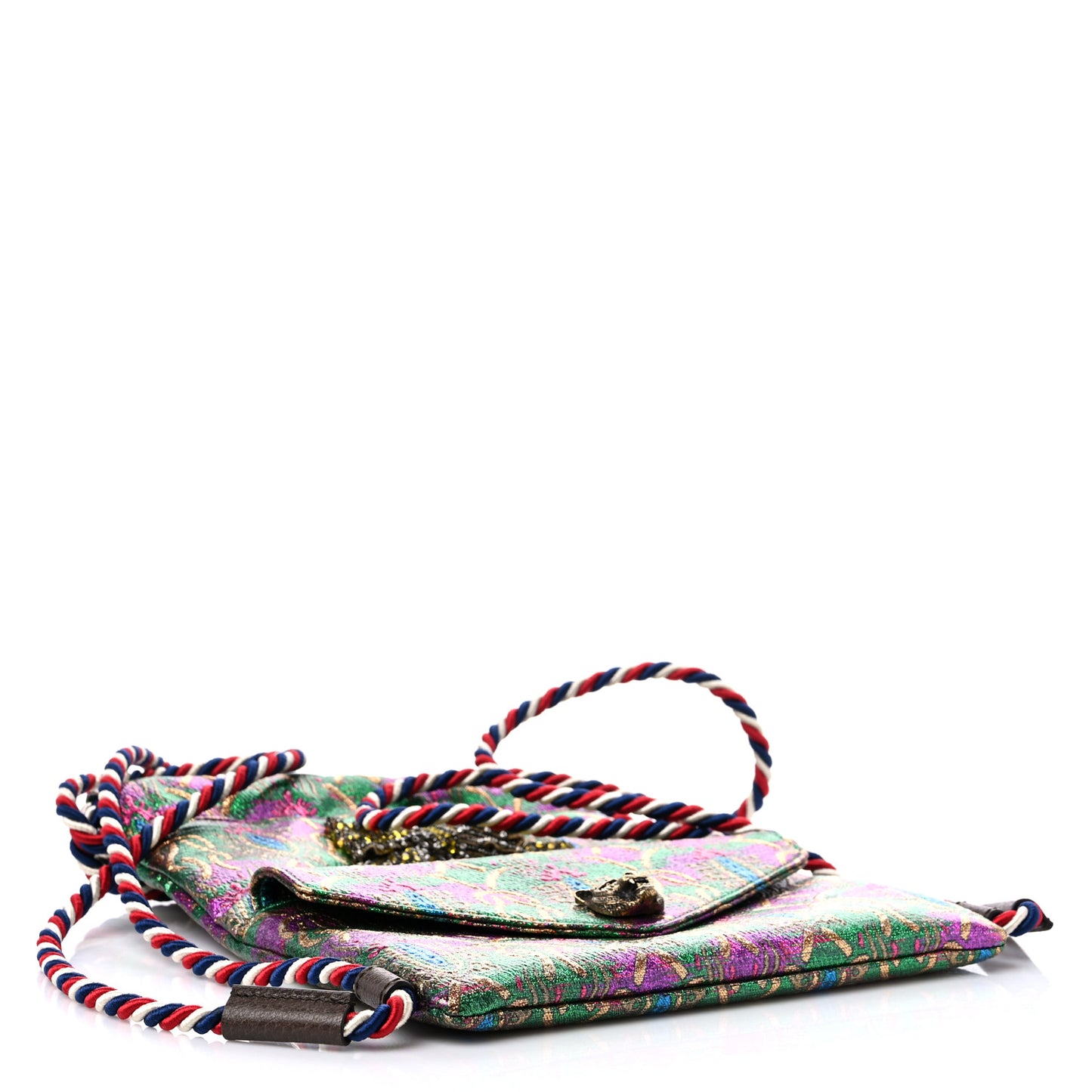 Brocade Animalier Bow Drawstring Backpack Multicolor