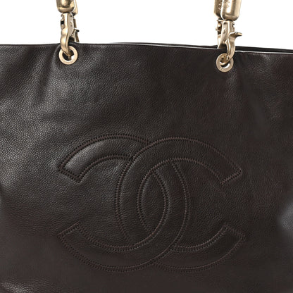 Chanel Caviar CC Stitched Tote Dark Brown 9 of 12
