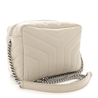 Saint Laurent Calfskin Y Quilted Monogram Small Loulou Bowling Bag Ivory 3 of 15