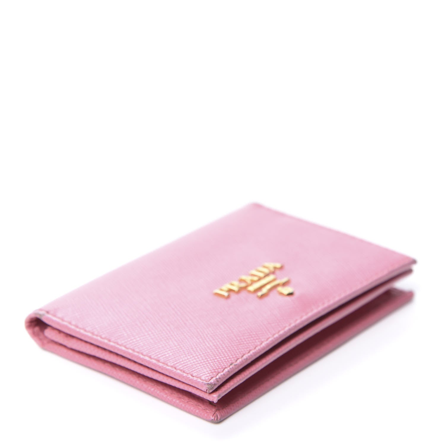 Prada Saffiano Metal Business Card Holder Begonia 3 of 10